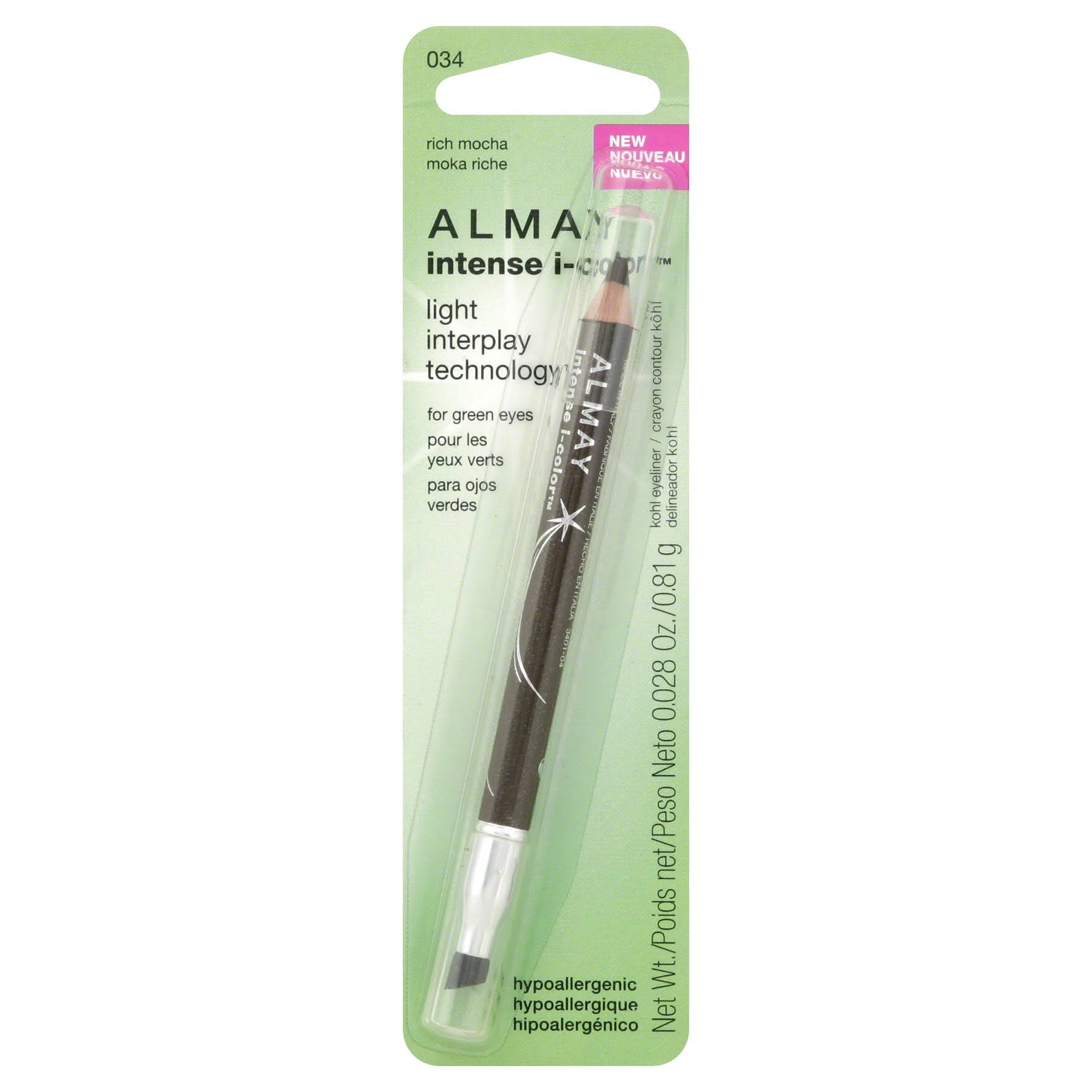 ALMAY Intense I-Color Eyeliner, Kohl for Green Eyes, Rich Mocha 034 - oddros.shop